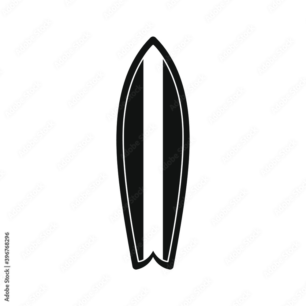 Surfboard silhouette icon. Simple modern minimal flat style. Surfing, beach, sign, symbol or logo vector design. Surfboard silhouette icon. Simple modern minimal flat style. Surfing, beach, sign, symbol or logo vector design.