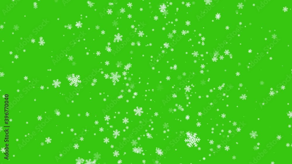 Snow falling down. Graphic snow on green background. Holidays snowfall on chroma key background . 4K Snow falling down. Graphic snow on green background. Holidays snowfall on chroma key background . 4K