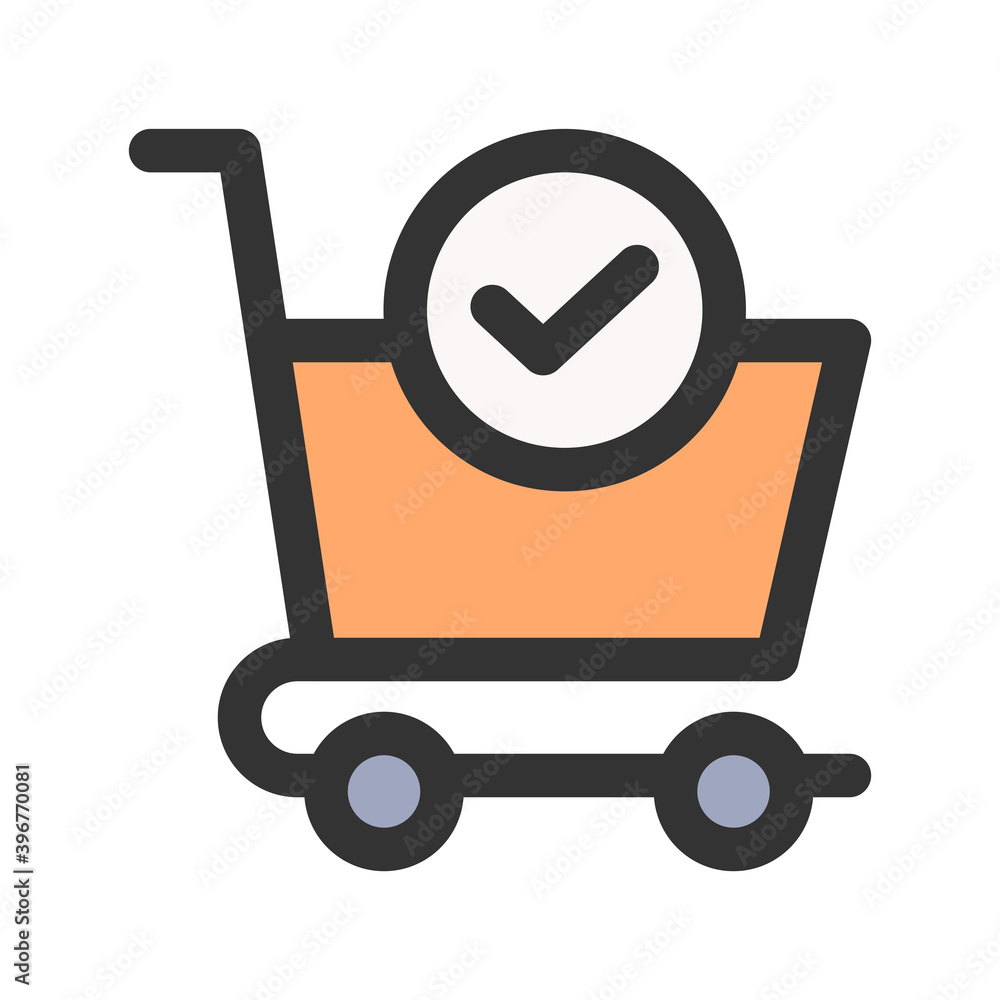 shopping cart icon vector illustration. shopping cart icon lineal color design. shopping cart icon vector illustration. shopping cart icon lineal color design.