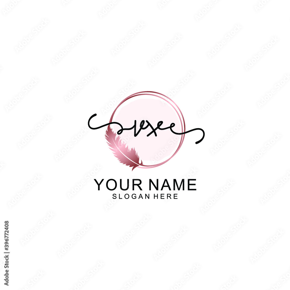 Initial VX Handwriting, Wedding Monogram Logo Design, Modern Minimalistic and Floral templates for Invitation cards Initial VX Handwriting, Wedding Monogram Logo Design, Modern Minimalistic and Floral templates for Invitation cards