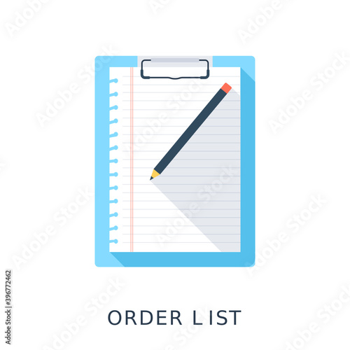 
Order list Flat Vector Icon
