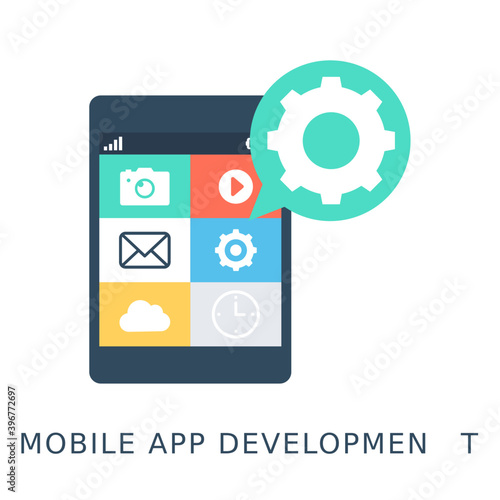  App Development Flat Vector Icon 