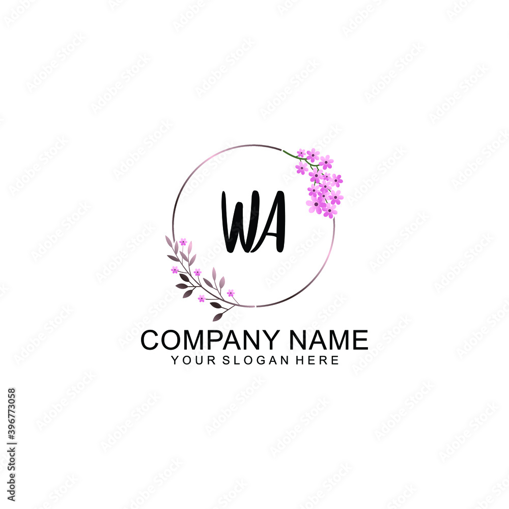 Initial WA Handwriting, Wedding Monogram Logo Design, Modern Minimalistic and Floral templates for Invitation cards Initial WA Handwriting, Wedding Monogram Logo Design, Modern Minimalistic and Floral templates for Invitation cards