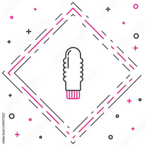 Line Dildo vibrator for sex games icon isolated on white background. Sex toy for adult. Vaginal exercise machines for intimate. Colorful outline concept. Vector Illustration.