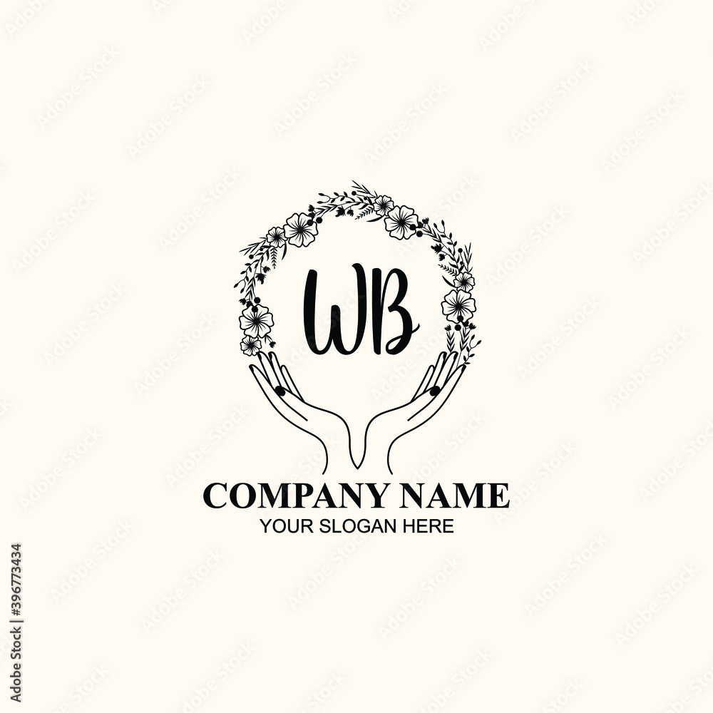 Initial WB Handwriting, Wedding Monogram Logo Design, Modern Minimalistic and Floral templates for Invitation cards Initial WB Handwriting, Wedding Monogram Logo Design, Modern Minimalistic and Floral templates for Invitation cards