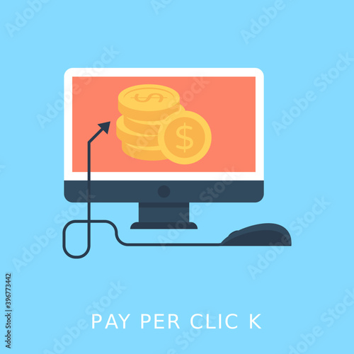 
Pay Per Click Flat Vector Icon

