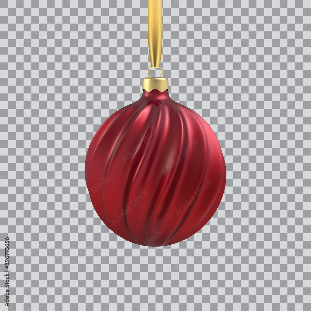 Realistic Gold Christmas tree toy in the form of a spiral. Realistic Gold Christmas tree toy in the form of a spiral.
