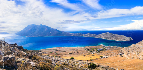 Breathtaking scenic nature landscape of Amorgos island  Cyclades. Greece