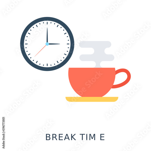 
Break Time Flat Vector Icon
