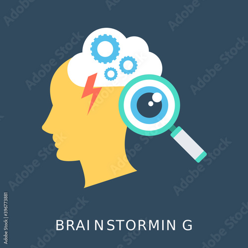 
Brainstorming Flat Vector Icon
