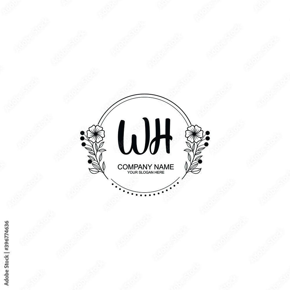 Initial WH Handwriting, Wedding Monogram Logo Design, Modern Minimalistic and Floral templates for Invitation cards Initial WH Handwriting, Wedding Monogram Logo Design, Modern Minimalistic and Floral templates for Invitation cards