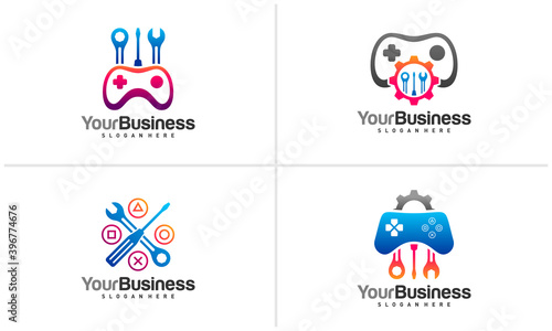 Set of Game Mechanic logo vector template, Creative Mechanic logo design concepts