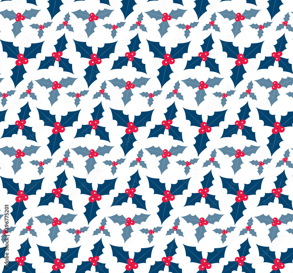 Christmas plants seamless pattern. Merry christmas repeating texture winter flowers.Tileable Holiday background. Vecto illustration Christmas plants seamless pattern. Merry christmas repeating texture winter flowers.Tileable Holiday background. Vecto illustration