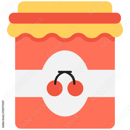
Cherry Jam Flat vector Icon
