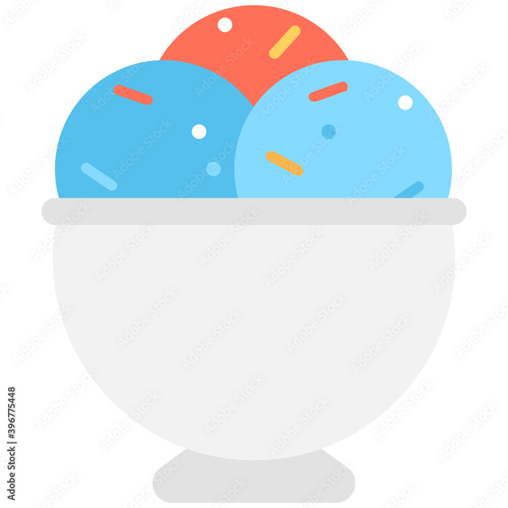 Fototapeta premium Ice Cone Flat vector Icon 