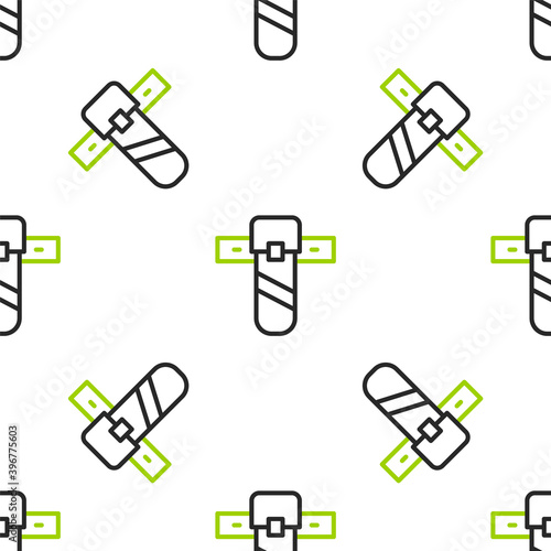 Line Knife holster icon isolated seamless pattern on white background. Vector.