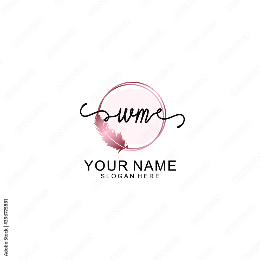 Initial WM Handwriting, Wedding Monogram Logo Design, Modern Minimalistic and Floral templates for Invitation cards Initial WM Handwriting, Wedding Monogram Logo Design, Modern Minimalistic and Floral templates for Invitation cards