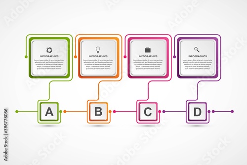 Business options infographic, timeline, design template for business presentations or information banner.