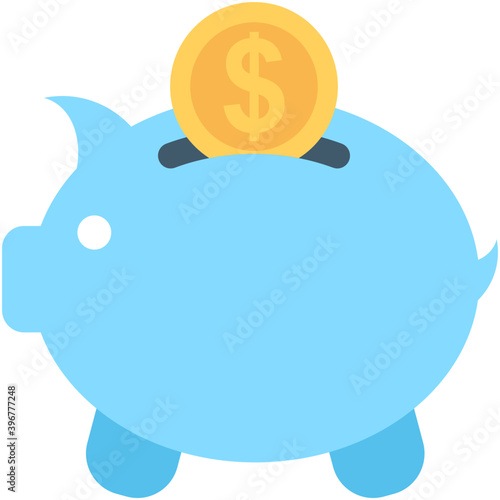 
Piggy Bank Flat vector Icon
