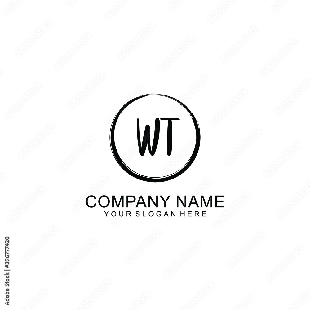 Initial WT Handwriting, Wedding Monogram Logo Design, Modern Minimalistic and Floral templates for Invitation cards Initial WT Handwriting, Wedding Monogram Logo Design, Modern Minimalistic and Floral templates for Invitation cards