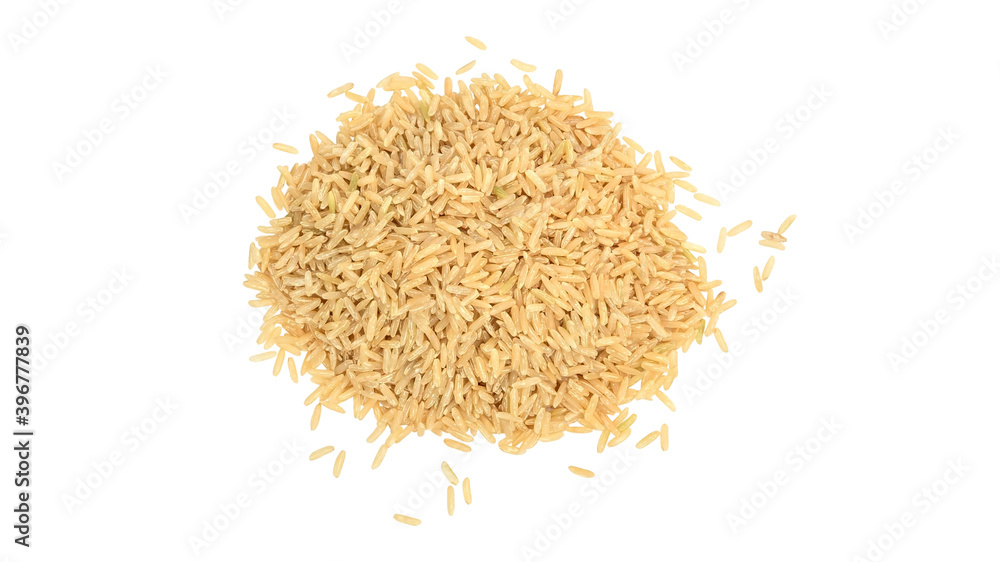Brown rice on a white background. Brown rice on a white background.