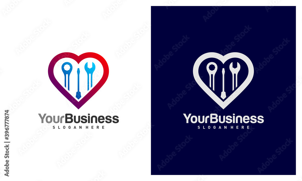 Love Mechanic logo vector template, Creative Mechanic logo design concepts