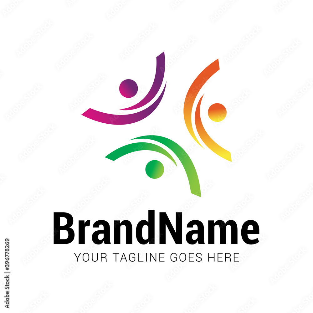 Unity human people success team logo icon vector template. Unity human people success team logo icon vector template.