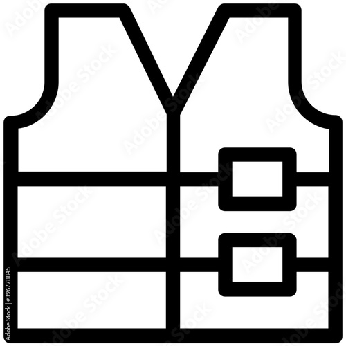 
Life Vest Flat Vector Icon
