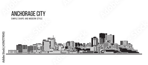 Cityscape Building Abstract Simple shape and modern style art Vector design - Anchorage city