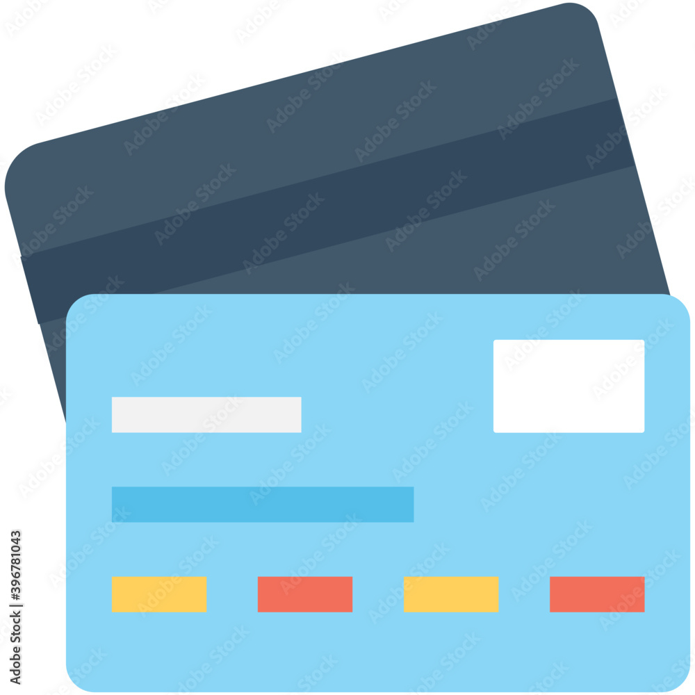 
Credit Card Flat vector Icon
