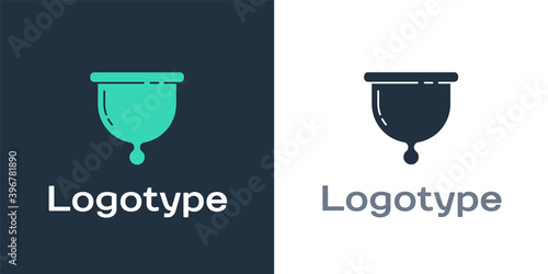 Logotype Menstrual cup icon isolated on white background. Feminine hygiene. Protection for woman in critical days. Logo design template element. Vector.