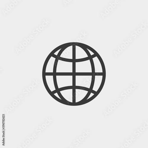 Globe icon isolated on background. World symbol modern  simple  vector  icon for website design  mobile app  ui. Vector Illustration