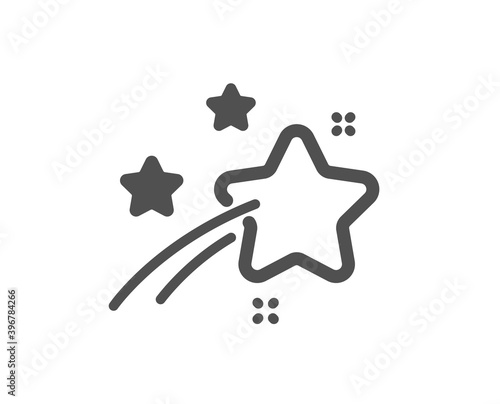 Falling star icon. Night sign. Firework symbol. Quality design element. Flat style falling star icon. Editable stroke. Vector