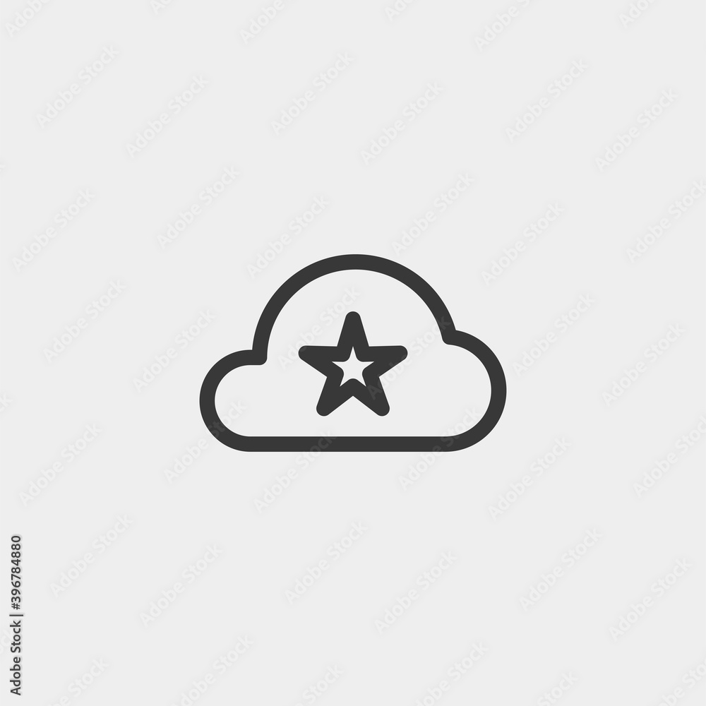 Cloud icon isolated on background. Star symbol modern, simple, vector, icon for website design, mobile app, ui. Vector Illustration Cloud icon isolated on background. Star symbol modern, simple, vector, icon for website design, mobile app, ui. Vector Illustration
