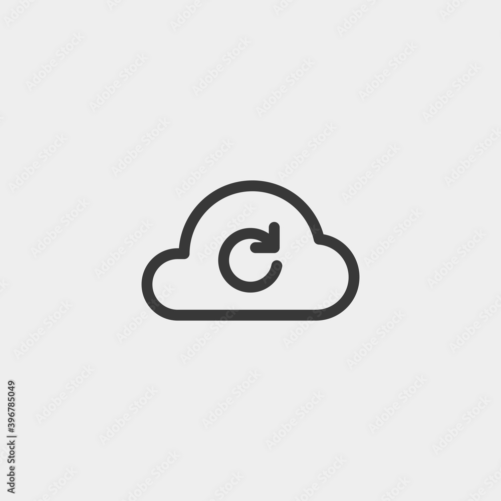 Cloud icon isolated on background. Reload symbol modern, simple, vector, icon for website design, mobile app, ui. Vector Illustration Cloud icon isolated on background. Reload symbol modern, simple, vector, icon for website design, mobile app, ui. Vector Illustration