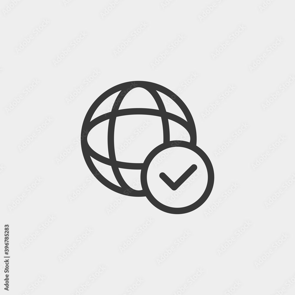 Network connection icon isolated on background. Globe symbol modern, simple, vector, icon for website design, mobile app, ui. Vector Illustration