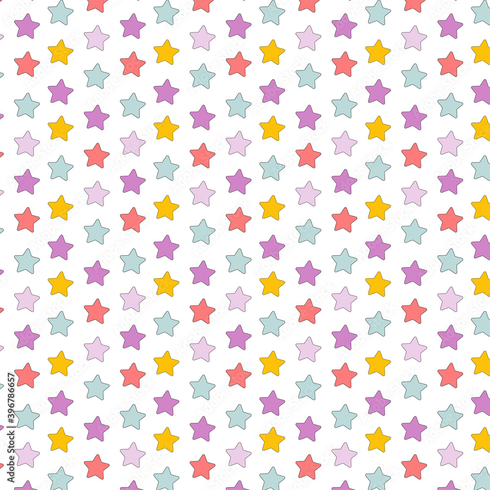 Stars seamless, rounded corners, the same, laconic, different in color