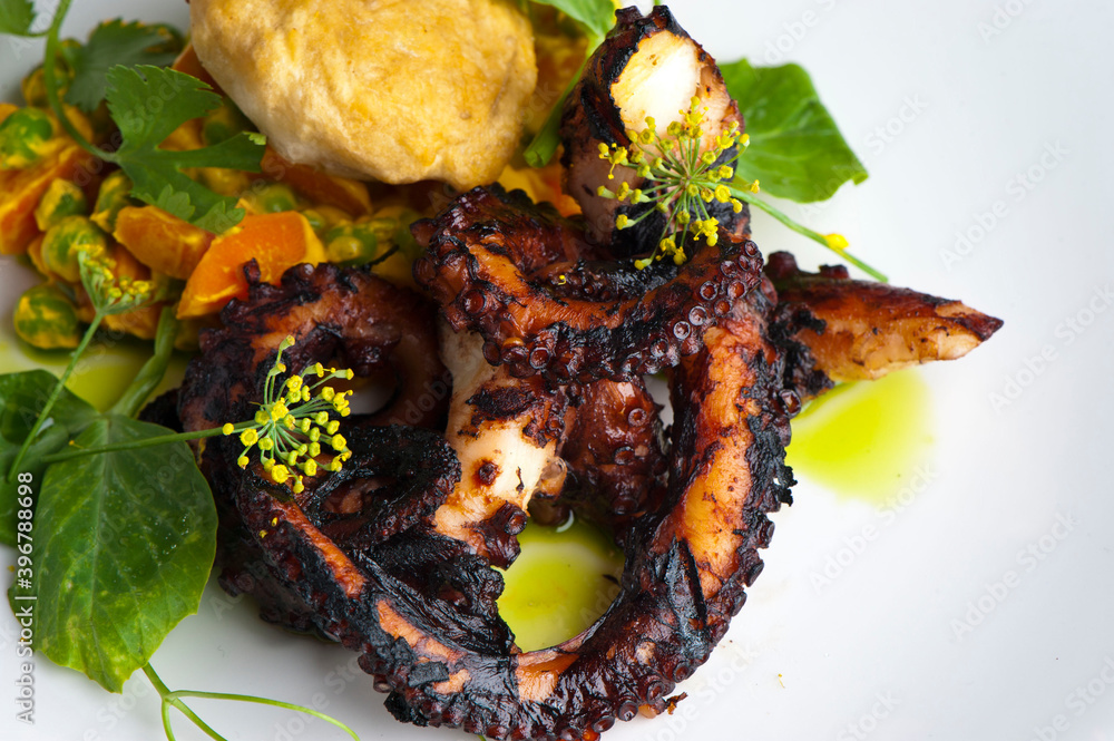 Octopus. Fresh octopus sautéed and grilled in butter, garlic and served ...