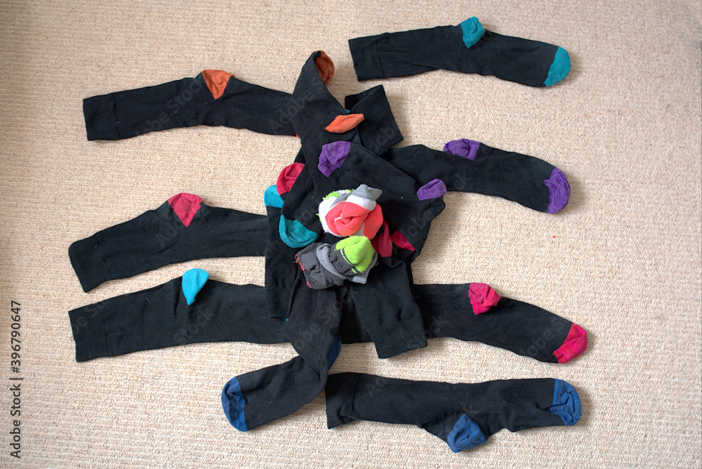 collection of messy socks