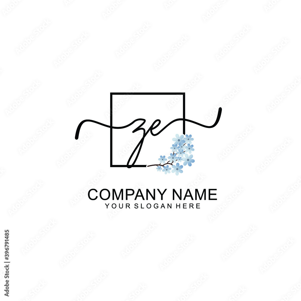Initial ZE Handwriting, Wedding Monogram Logo Design, Modern Minimalistic and Floral templates for Invitation cards Initial ZE Handwriting, Wedding Monogram Logo Design, Modern Minimalistic and Floral templates for Invitation cards