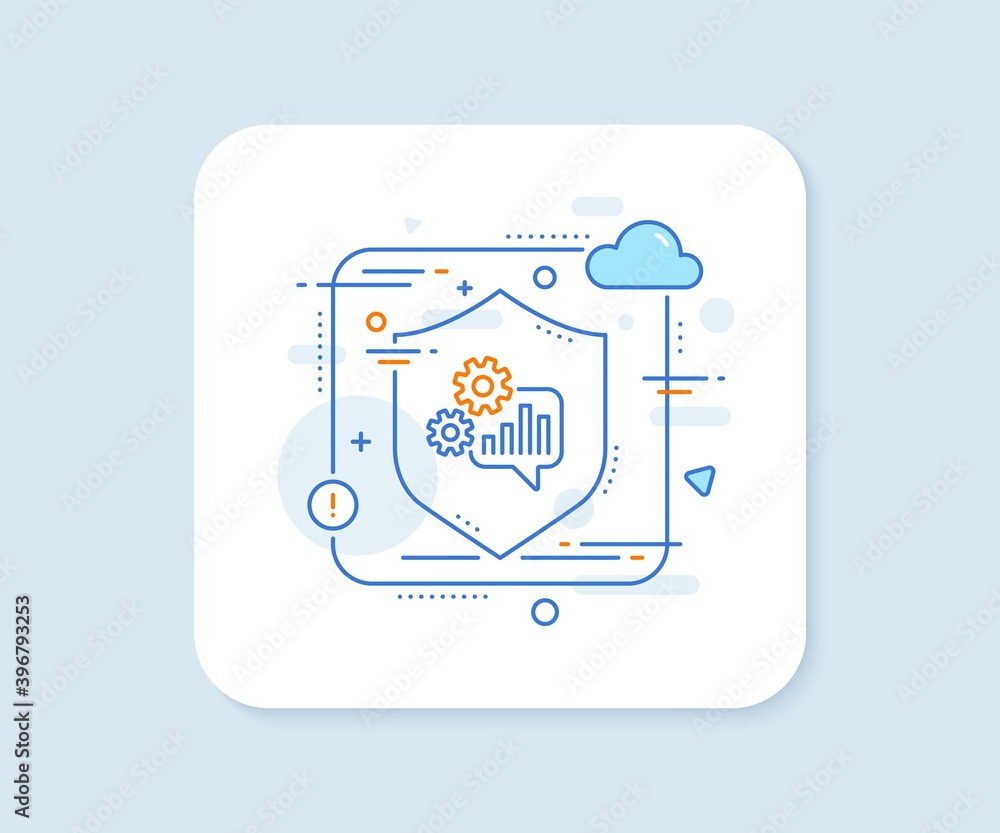 Cogwheel chat line icon. Abstract vector button. Engineering tool sign. Cog gear symbol. Cogwheel line icon. Protect shield concept. Vector Cogwheel chat line icon. Abstract vector button. Engineering tool sign. Cog gear symbol. Cogwheel line icon. Protect shield concept. Vector