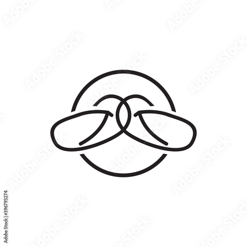 Sandals icon logo design template
