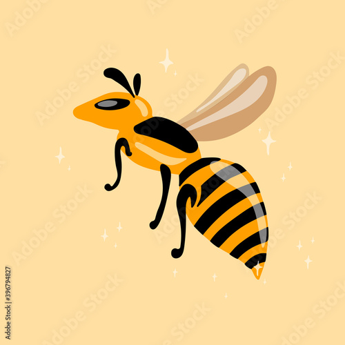 Silhouette of a wasp icon. Vector illustration