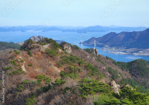 Landscape in Jirisan Mountain of Saryangdo Island in South Korea (Near Tongyeong)