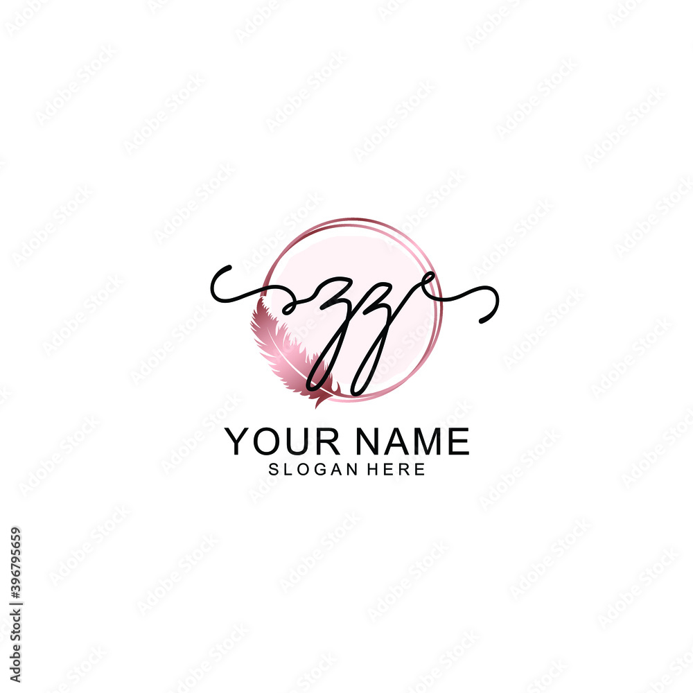 Initial ZZ Handwriting, Wedding Monogram Logo Design, Modern Minimalistic and Floral templates for Invitation cards Initial ZZ Handwriting, Wedding Monogram Logo Design, Modern Minimalistic and Floral templates for Invitation cards