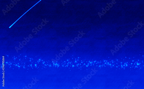 流れ星と水色のまっすぐな線状のキラキラとシンプルな青色の抽象的な背景イメージ素材