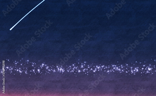 流れ星と白色のライン状のキラキラの青色と紫色のグラデーションの抽象的な背景イメージ素材