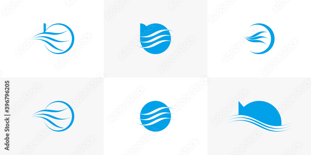 set of creative sea logo design template