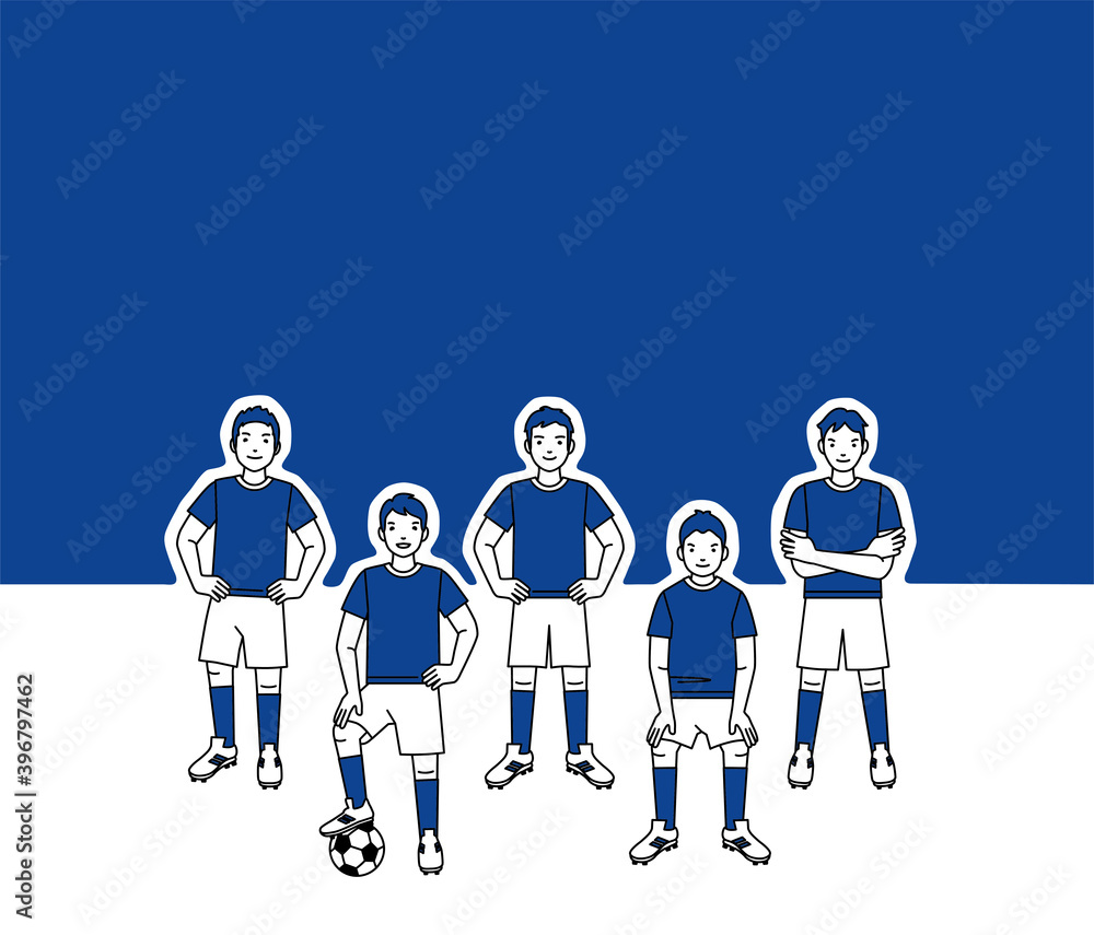 vector illustration of soccer player, football team people vector illustration of soccer player, football team people