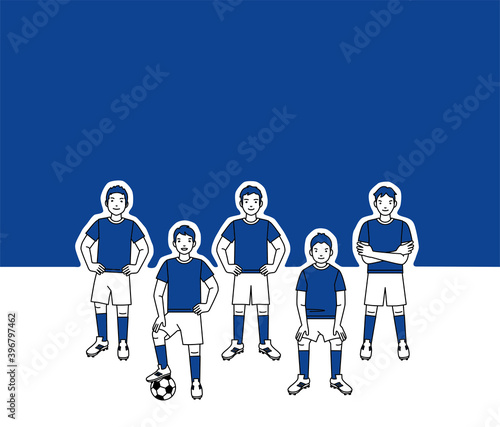 vector illustration of soccer player, football team people